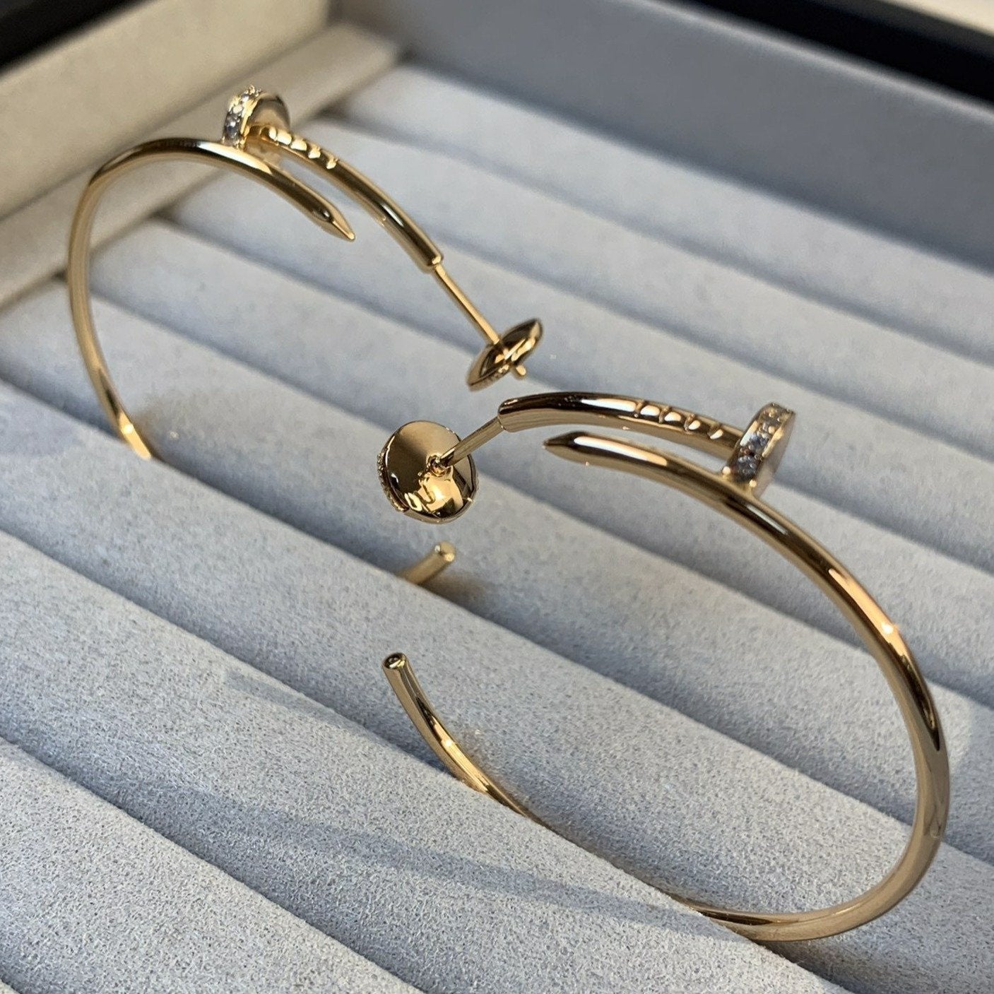 [Aurelle Style]JUSTE EARRINGS GOLD DIAMONDS 1.8MM