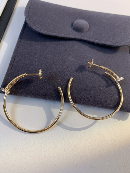 [Aurelle Style]JUSTE EARRINGS GOLD DIAMONDS 1.8MM