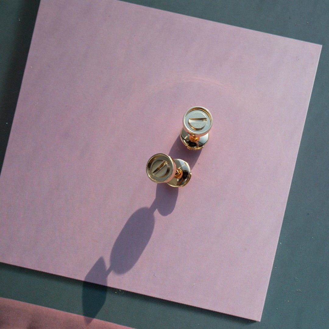 [TOP]LOVE EARRINGS PINK GOLD 10MM