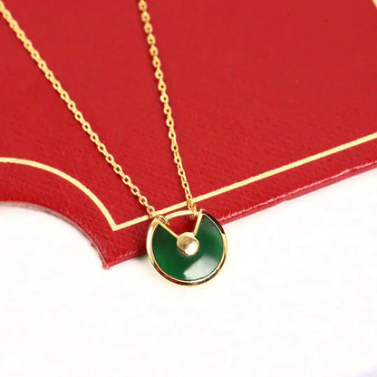 [Aurelle Style]AMULETTE GOLD MALACHITE NECKLACE