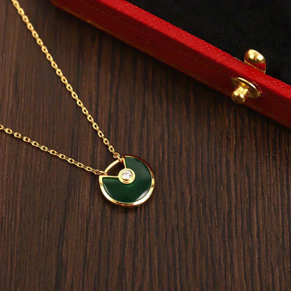 [Aurelle Style]AMULETTE GOLD MALACHITE NECKLACE