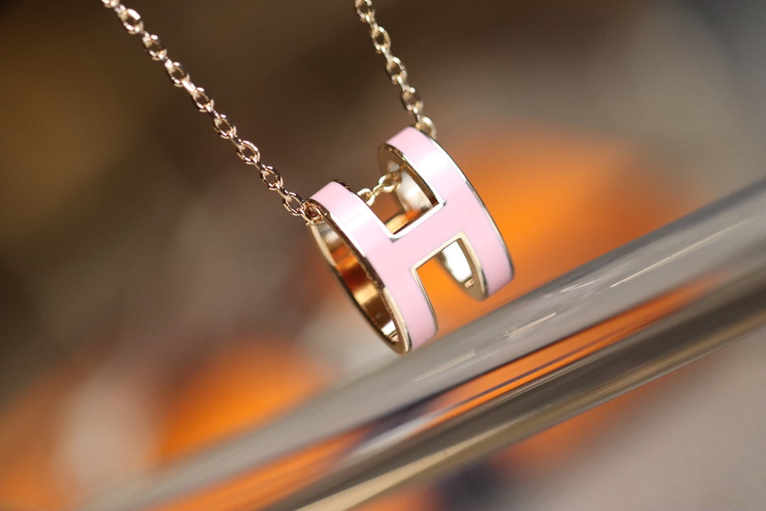 [Aurelle Style]POP H PEDANT PINK GOLD