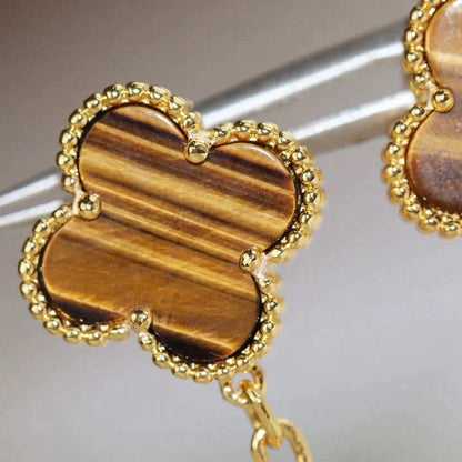 [Aurelle Style]CLOVER  2 MOTIF  TIGER EYE CARNELIAN EARRINGS