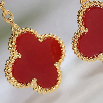 [Aurelle Style]CLOVER  2 MOTIF  TIGER EYE CARNELIAN EARRINGS