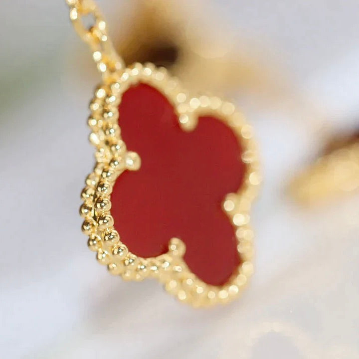 [Aurelle Style]CLOVER  2 MOTIF  TIGER EYE CARNELIAN EARRINGS