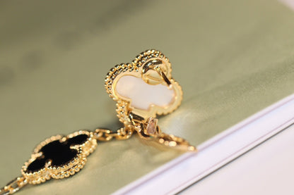 [Aurelle Style]CLOVER EARRINGS GOLD ONYX MOP 3 MOTIF