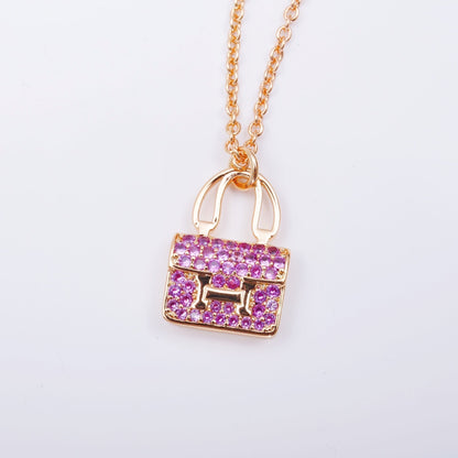 [Aurelle Style]CONSTANCE PEDANT PURPLE DIAMOND NECKLACE