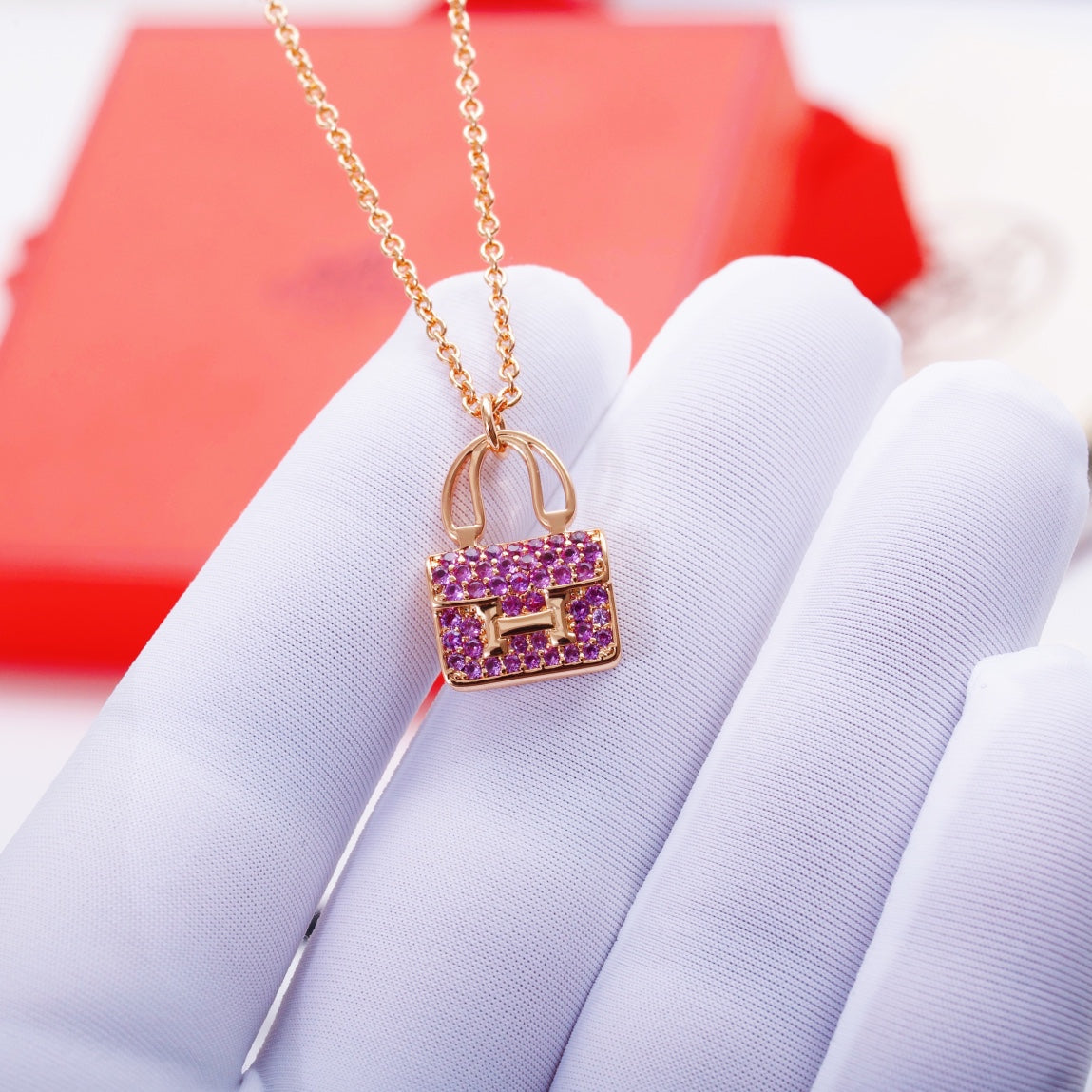 [Aurelle Style]CONSTANCE PEDANT PURPLE DIAMOND NECKLACE