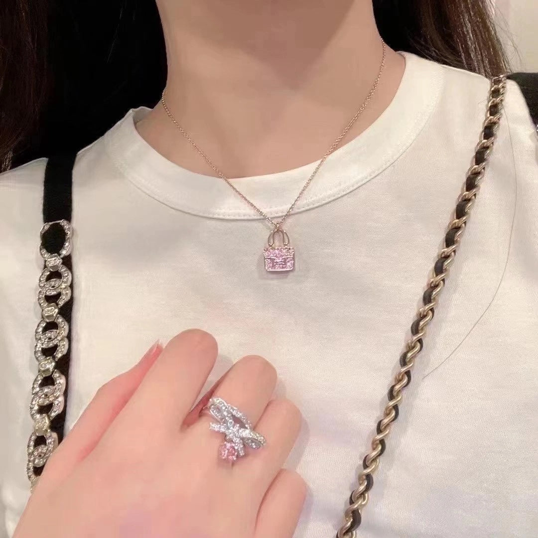 [Aurelle Style]CONSTANCE PEDANT PURPLE DIAMOND NECKLACE