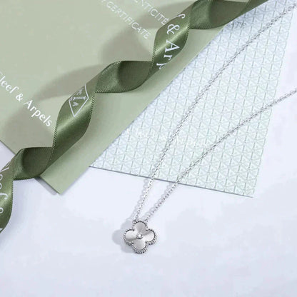 [Aurelle Style]CLOVER  15MM DIAMOND LASER NECKLACE SILVER