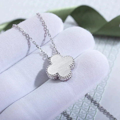 [Aurelle Style]CLOVER  15MM DIAMOND LASER NECKLACE SILVER