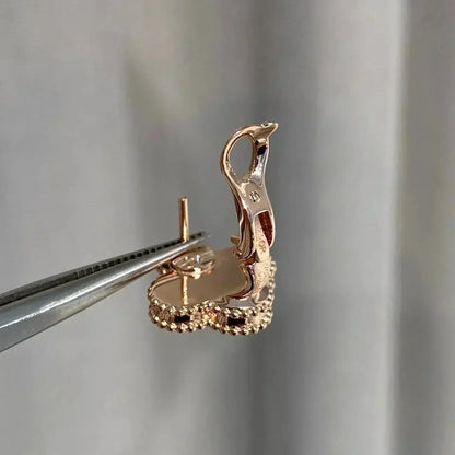 [Aurelle Style]CLOVER MEDIUM 1 MOTIFS  PINK MOP DIAMOND EARRINGS