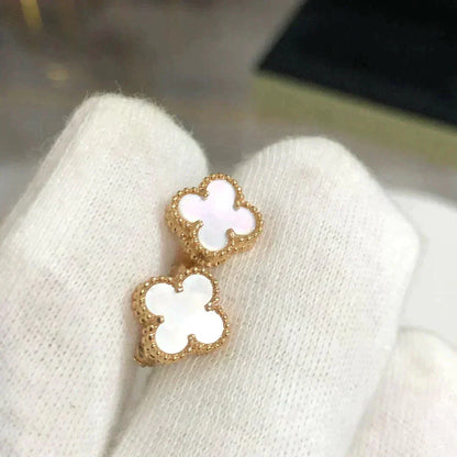 [Aurelle Style]CLOVER MINI 9.5MM WHITE MOP EARRINGS