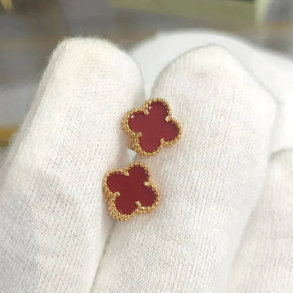 [Aurelle Style]CLOVER MINI 9.5MM CARNELIAN EARRINGS