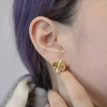 [Aurelle Style]CLOVER MEDIUM 1 MOTIFS LASER EARRINGS