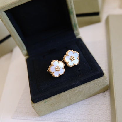 [Aurelle Style]LUCKY PINK GOLD WHITE MOP EARRINGS