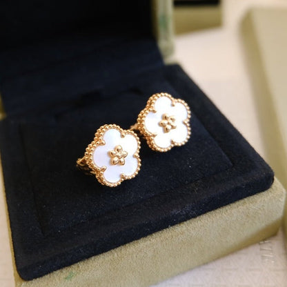 [Aurelle Style]LUCKY PINK GOLD WHITE MOP EARRINGS