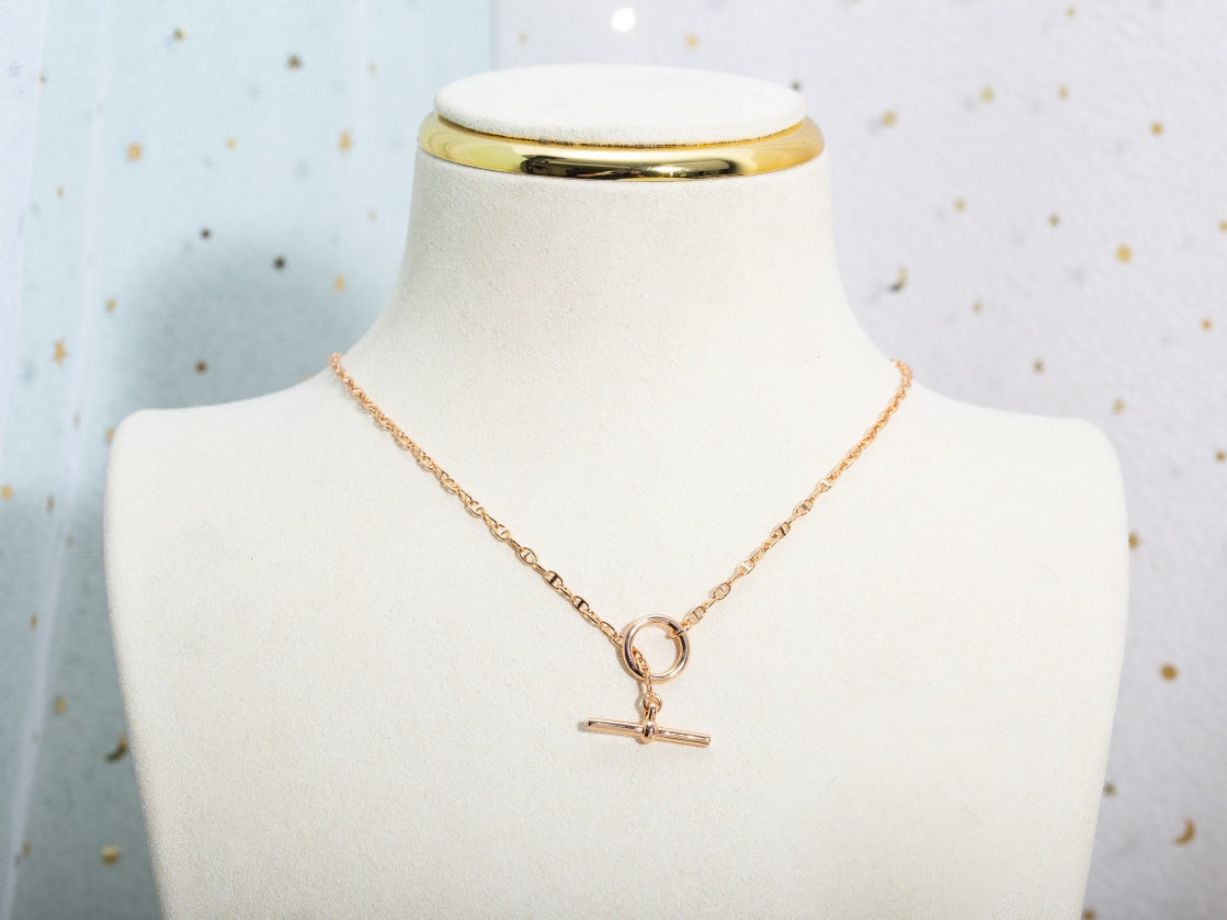 [Aurelle Style]ECHAPPEE NECKLACE PINK GOLD