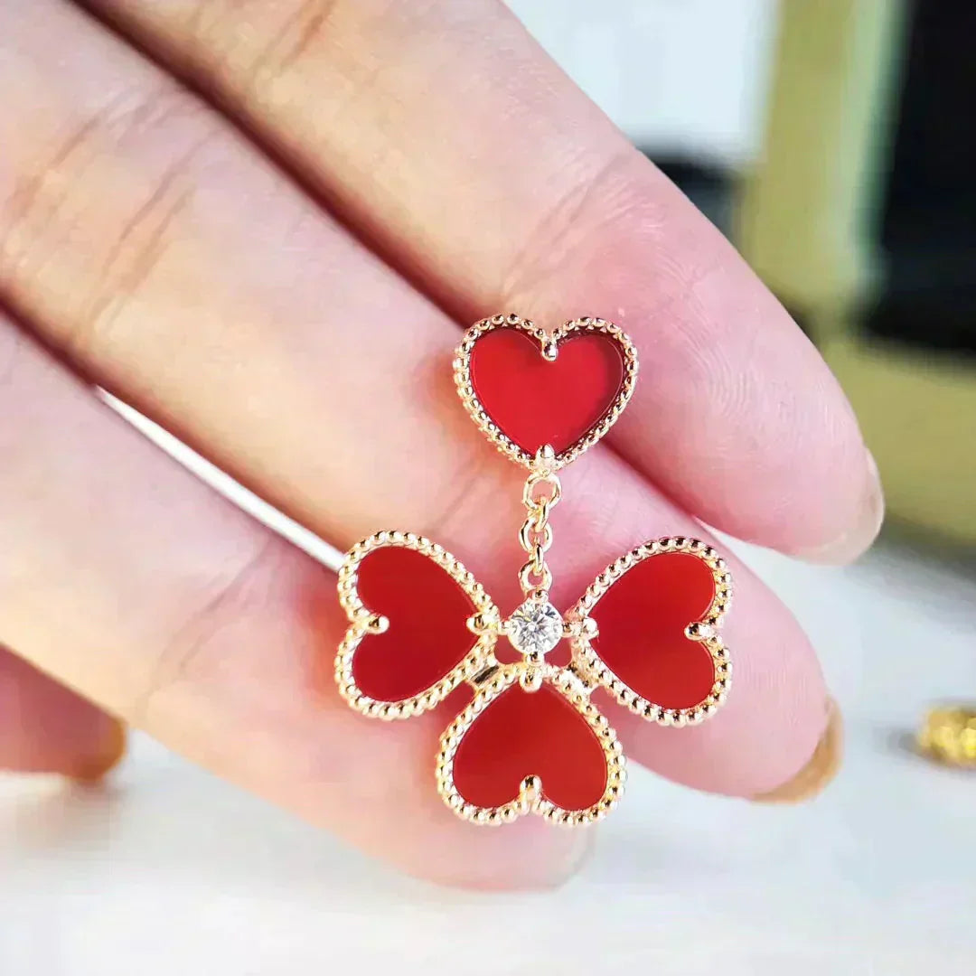 [Aurelle Style]SWEET CLOVER CARNELIAN EARRINGS