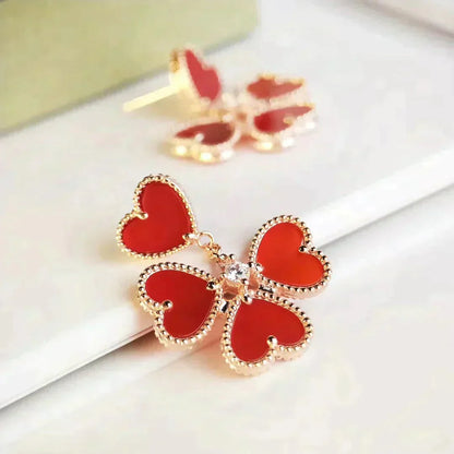 [Aurelle Style]SWEET CLOVER CARNELIAN EARRINGS