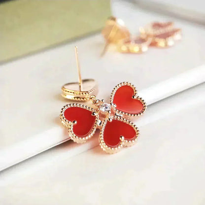 [Aurelle Style]SWEET CLOVER CARNELIAN EARRINGS