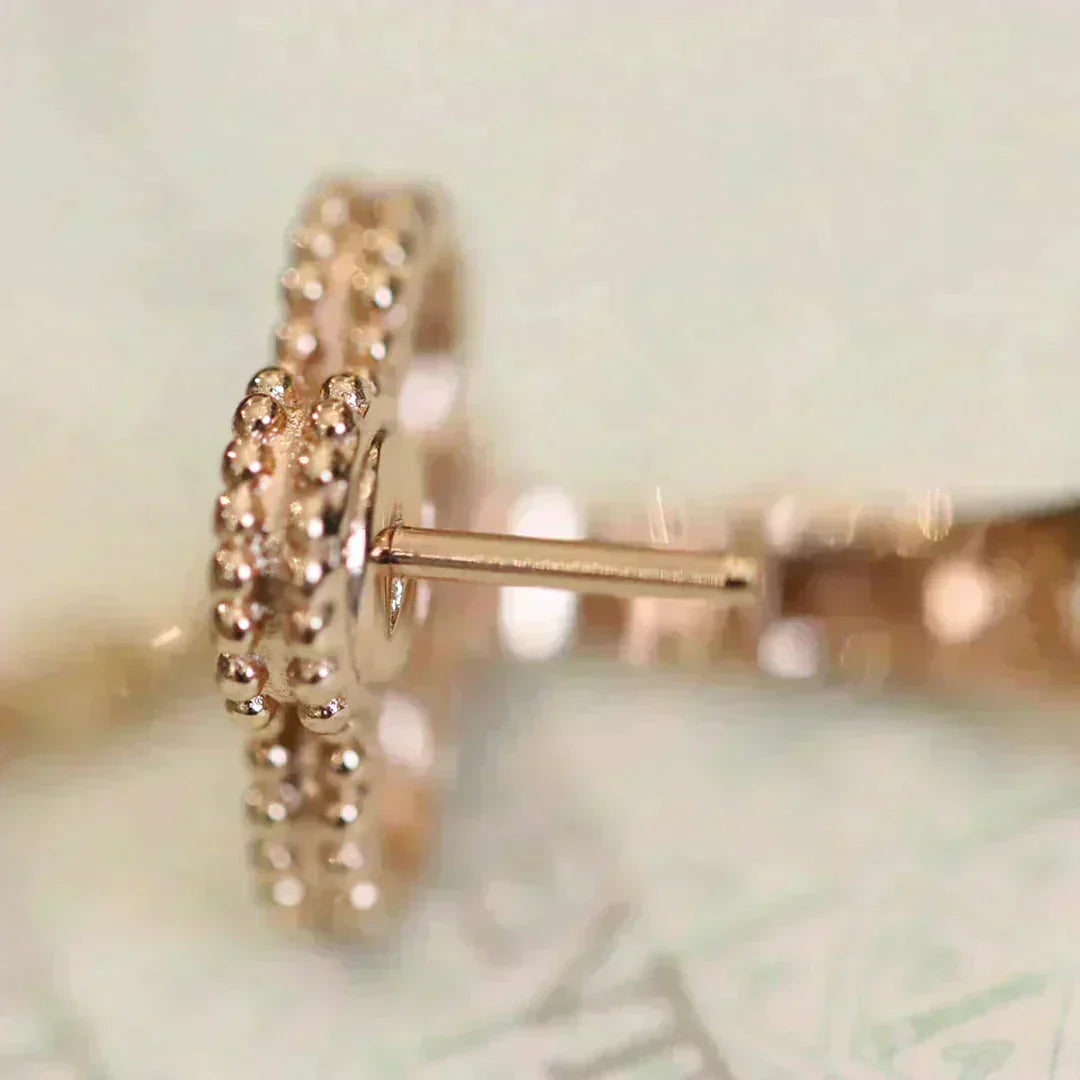 [Aurelle Style]CLOVER MEDIUM 1 MOTIFS FUll DIAMOND EARRINGS