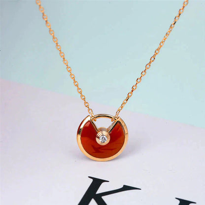[Aurelle Style]AMULETTE GOLD CARNELIAN ONYX NECKLACE