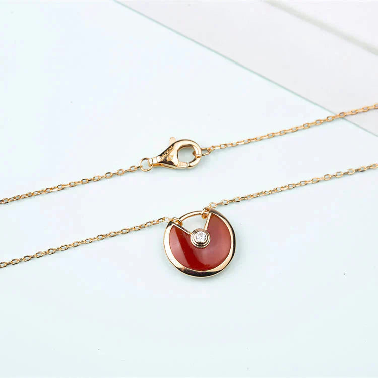 [Aurelle Style]AMULETTE GOLD CARNELIAN ONYX NECKLACE
