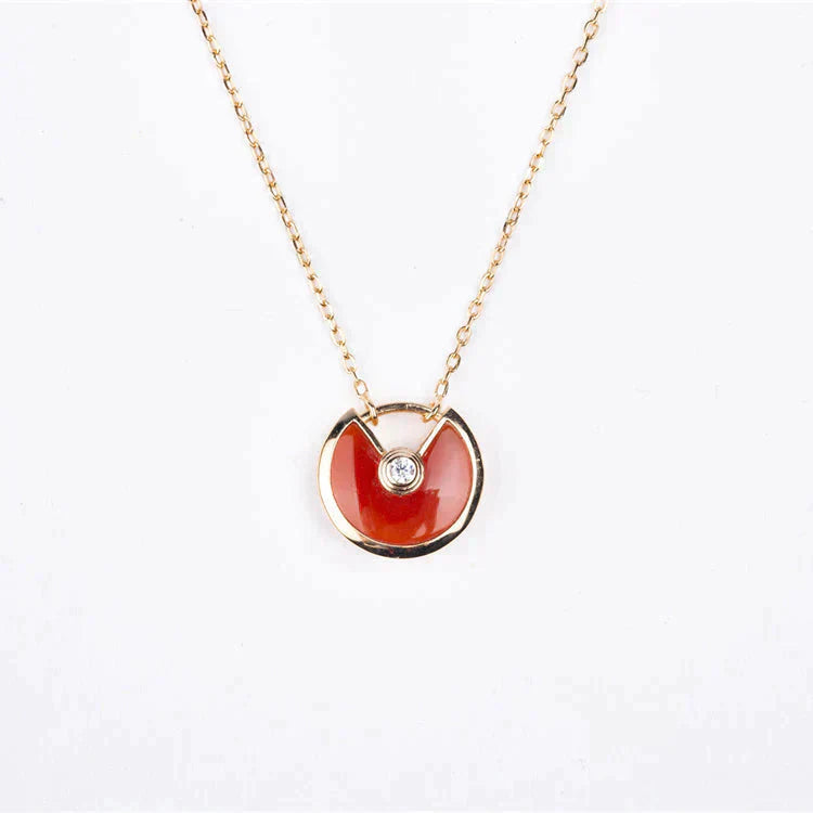 [Aurelle Style]AMULETTE GOLD CARNELIAN ONYX NECKLACE