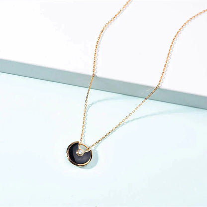 [Aurelle Style]AMULETTE GOLD CARNELIAN ONYX NECKLACE