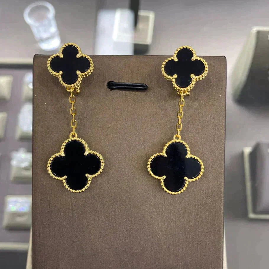 [Aurelle Style]CLOVER 2 MOTIFS  EARRINGS (MULTIPLE CHOICESC