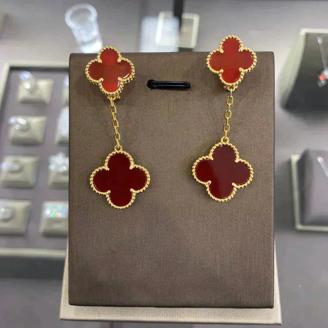 [Aurelle Style]CLOVER 2 MOTIFS  EARRINGS (MULTIPLE CHOICESC