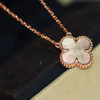 [Aurelle Style]CLOVER 15MM  GRAY MOTHER OF PEARL NECKLACE