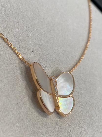 [Aurelle Style]BUTTERFLY GOLD MOP DIAMOND NECKLACE