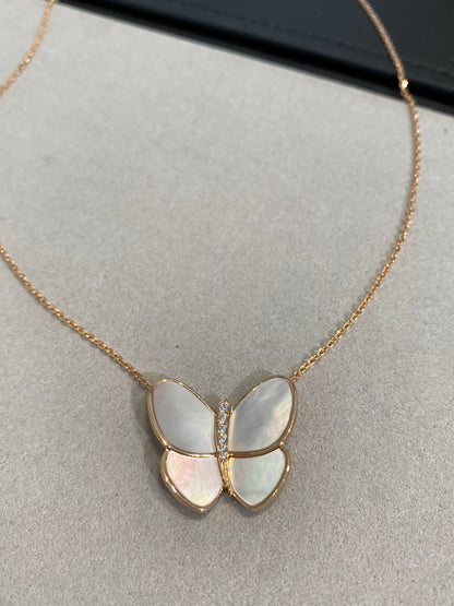 [Aurelle Style]BUTTERFLY GOLD MOP DIAMOND NECKLACE