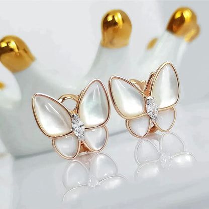 [Aurelle Style]BUTTERFLY MOP DIAMOND EARRINGS