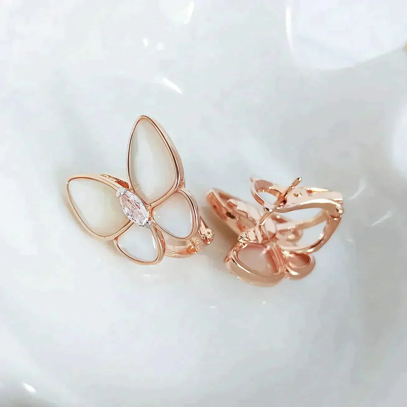 [Aurelle Style]BUTTERFLY MOP DIAMOND EARRINGS