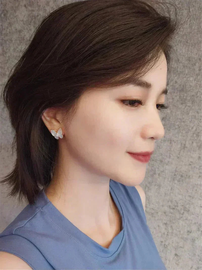 [Aurelle Style]BUTTERFLY MOP DIAMOND EARRINGS