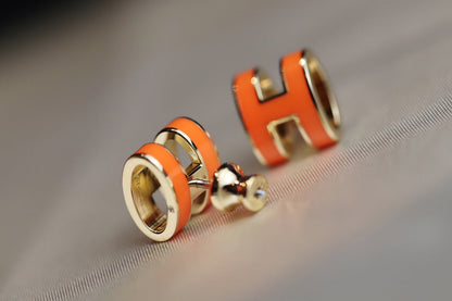 [Aurelle Style]MINI POP H EARRINGS ORANGE