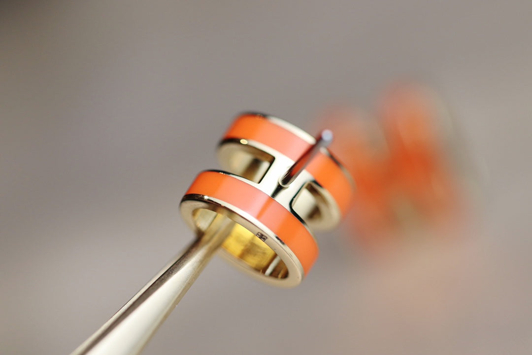 [Aurelle Style]MINI POP H EARRINGS ORANGE