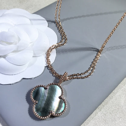 [Aurelle Style]CLOVER 25MM GOLD DARK MOP BIG CLOVER NECKLACE