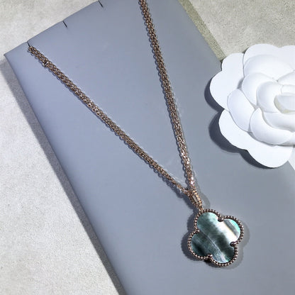 [Aurelle Style]CLOVER 25MM GOLD DARK MOP BIG CLOVER NECKLACE