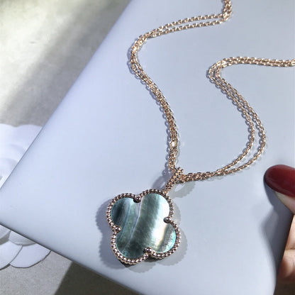 [Aurelle Style]CLOVER 25MM GOLD DARK MOP BIG CLOVER NECKLACE