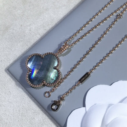 [Aurelle Style]CLOVER 25MM GOLD DARK MOP BIG CLOVER NECKLACE