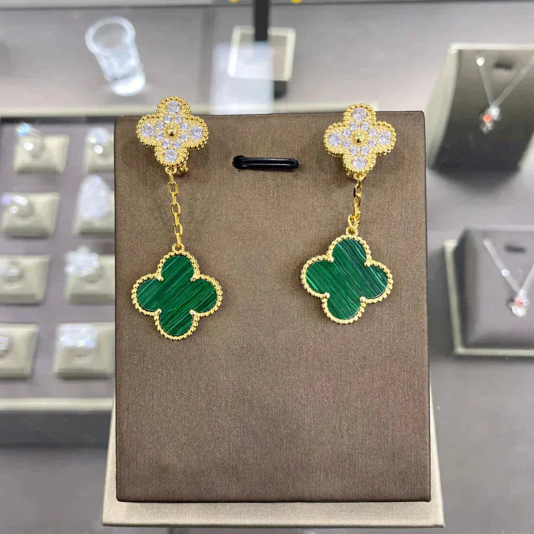 [Aurelle Style]CLOVER  2 MOTIFS  DIAMOND  EARRINGS (MULTIPLE CHOICES?′