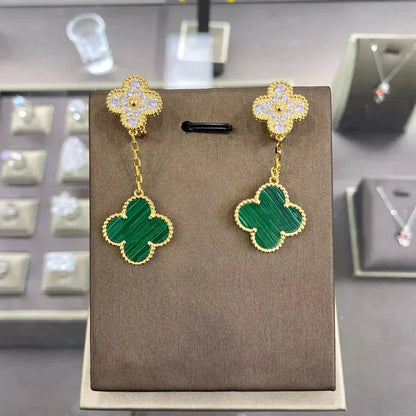 [Aurelle Style]CLOVER  2 MOTIFS  DIAMOND  EARRINGS (MULTIPLE CHOICES?′