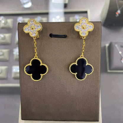 [Aurelle Style]CLOVER  2 MOTIFS  DIAMOND  EARRINGS (MULTIPLE CHOICES?′
