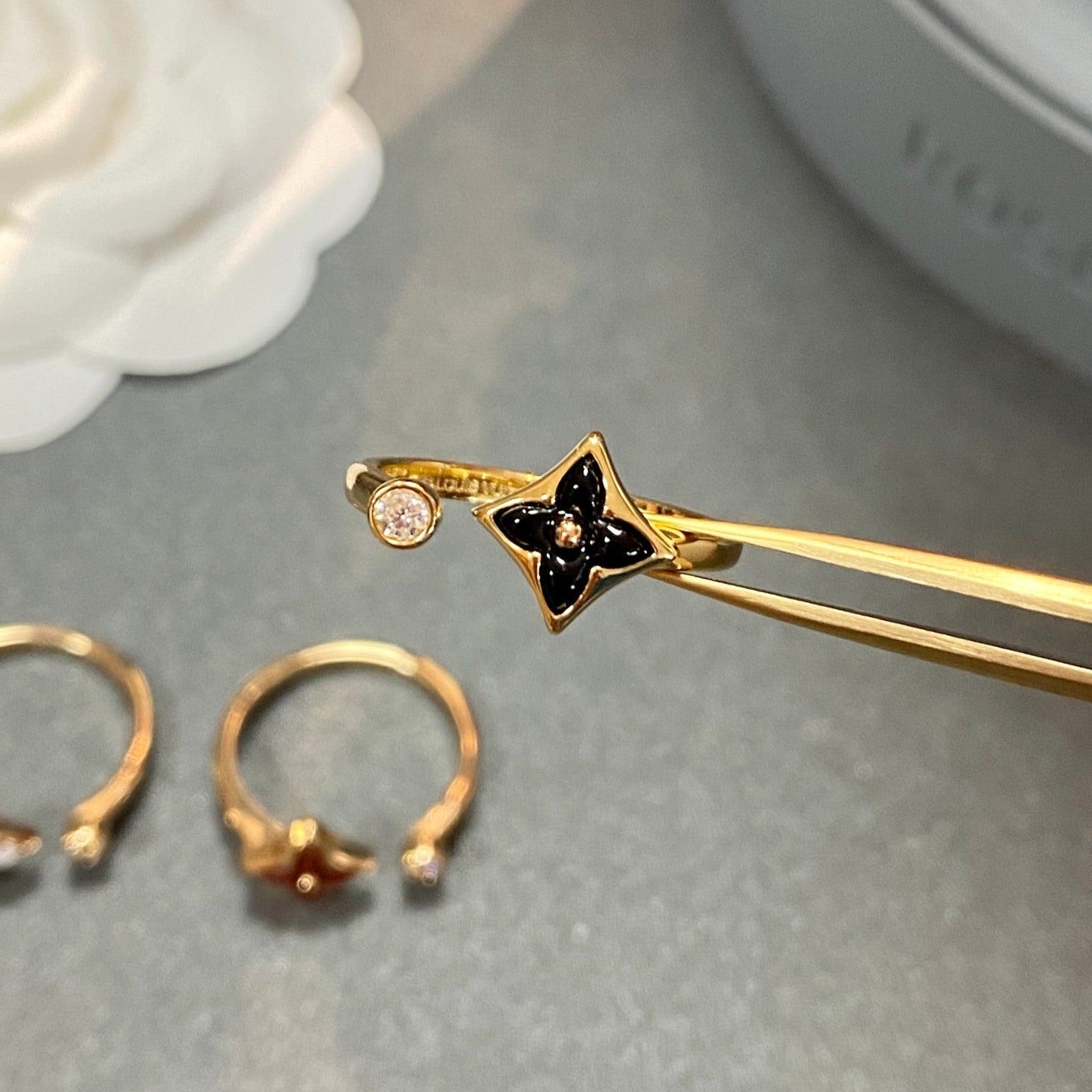 [Aurelle Style]STAR 1 DIAMOND OPEN RING