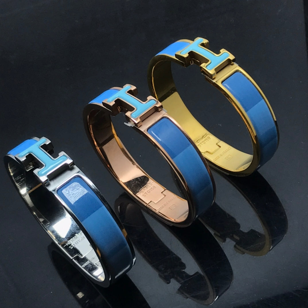 [Aurelle Style]H BRACELET BLUE RAINBOW CERAMIC
