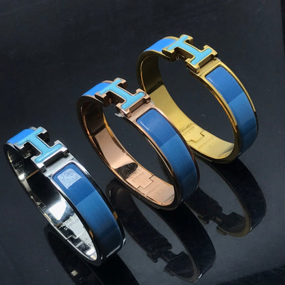 [Aurelle Style]H BRACELET BLUE RAINBOW CERAMIC
